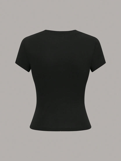 camiseta manga corta unicolor