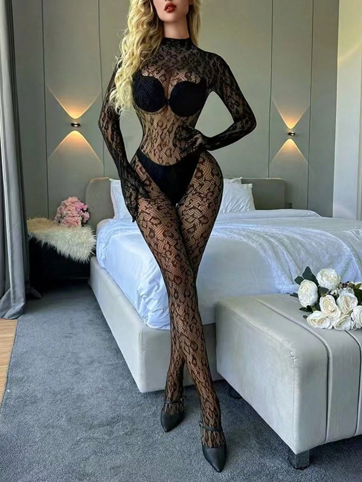 Malla leopardo transparente
