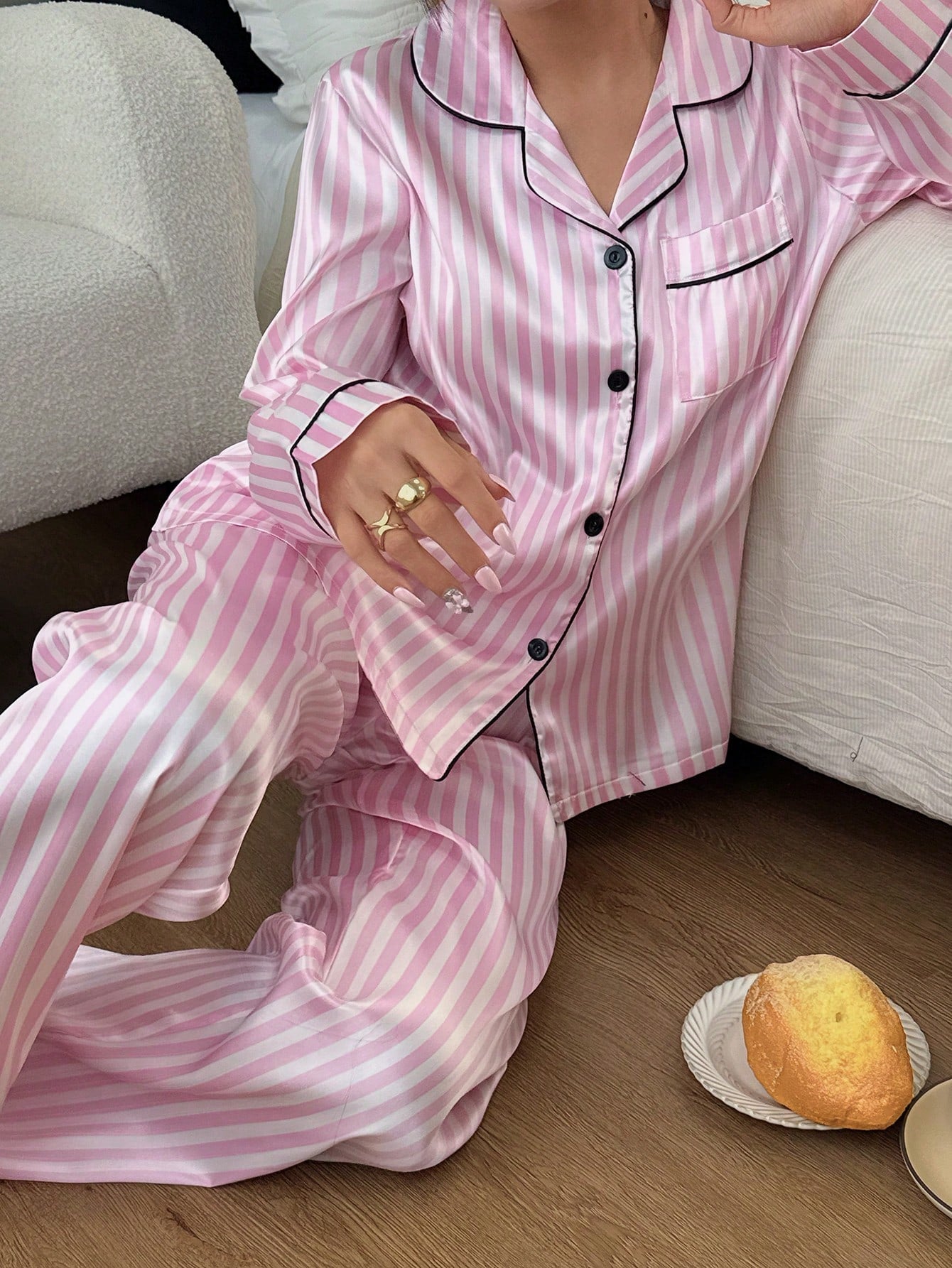Pijama a rayas pink