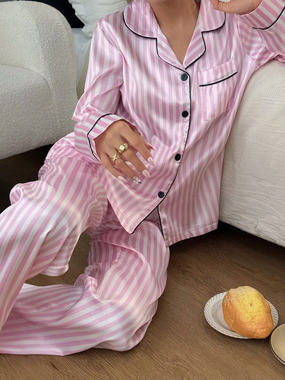Pijama a rayas pink