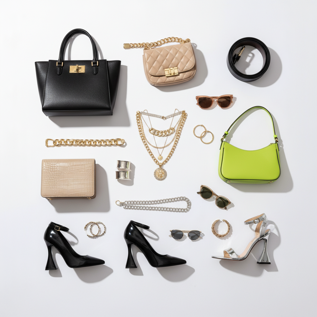 Accesorios moda flat lay